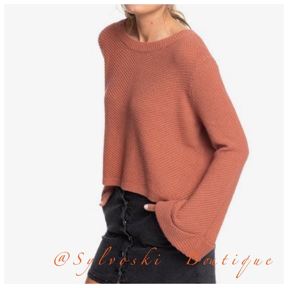 🔥Roxy Sorrento Shades Flared Sleeve Sweater NWT - Picture 7 of 8